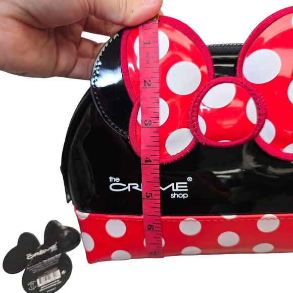 NWT Minnie Mouse Dome Faux Leather Polka Dot Travel Pouch - Red and Black - Picture 13 of 16
